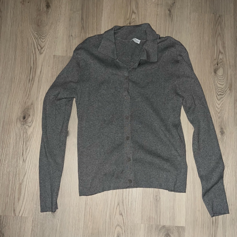 Miss Selfridge Gray Cardigan Sweater – Women’s Size L – Button-Up Long Sleeve